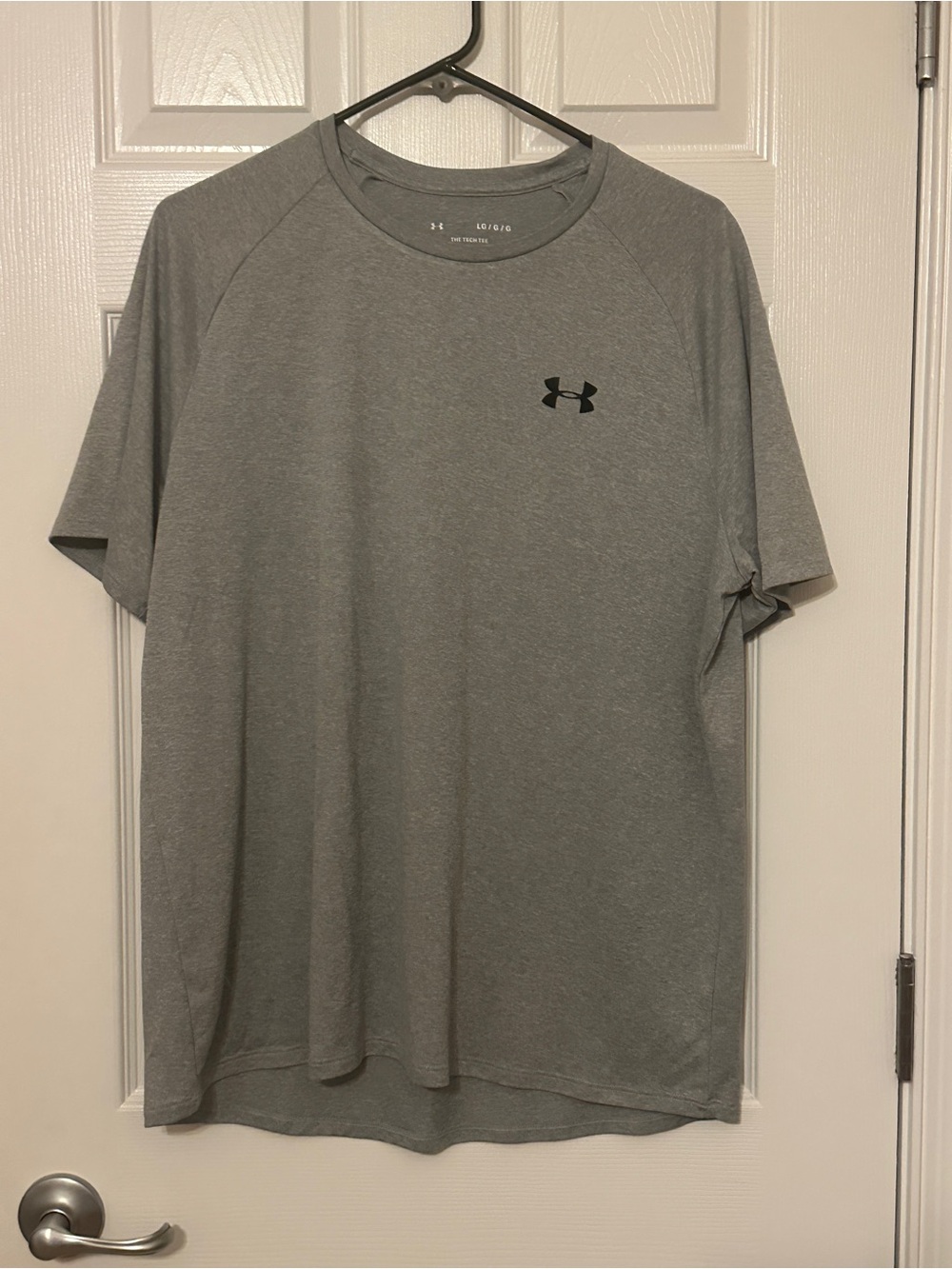 LG Men’s Gray Short-Sleeve Athletic Tee with Black Logo